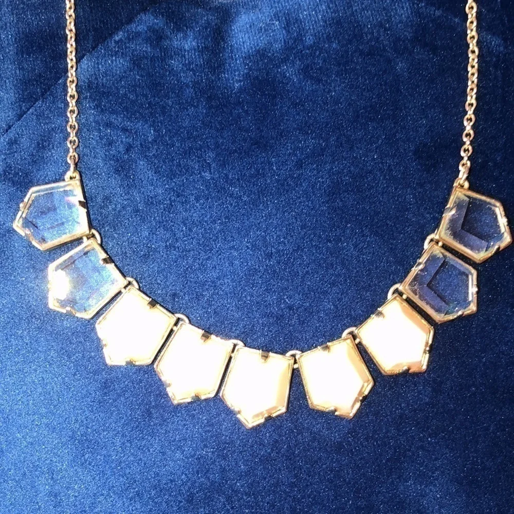 Lele Sadoughi Peach & Clear Gold 16’- 19’necklace